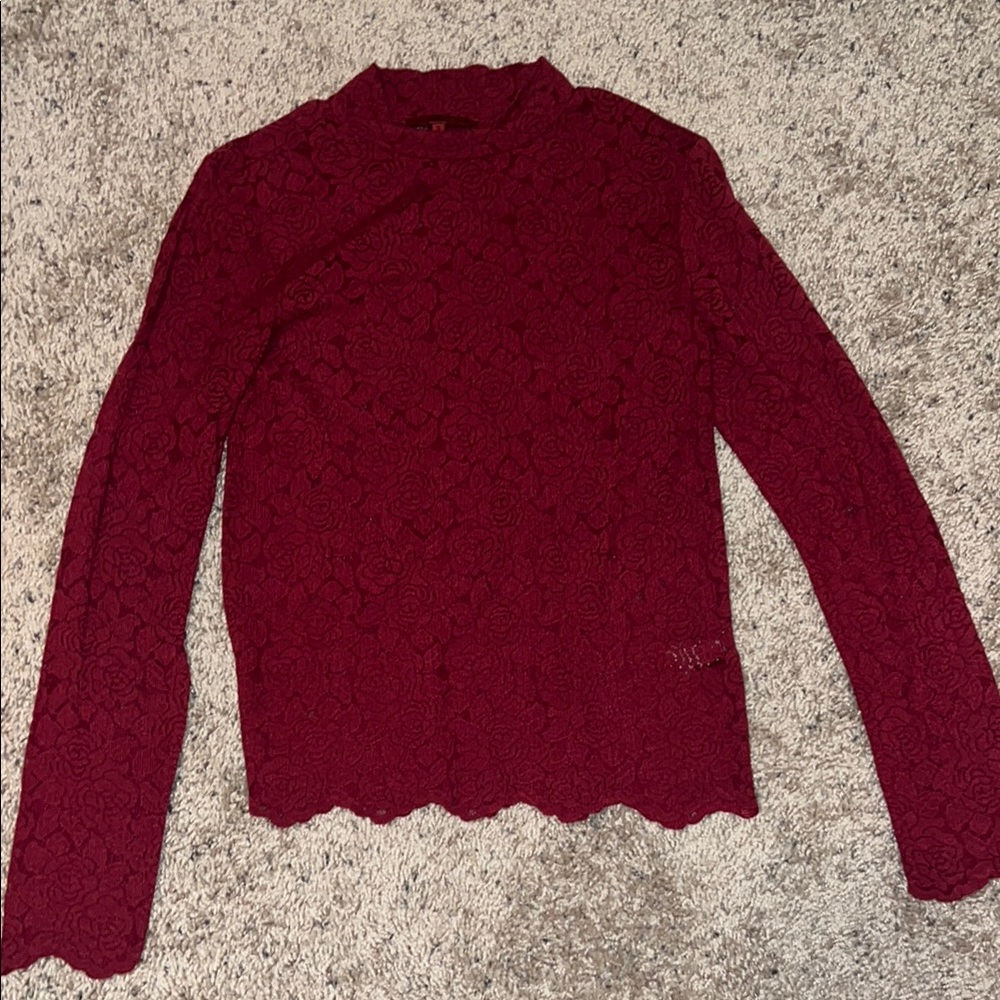 Elegant Red Lace Top